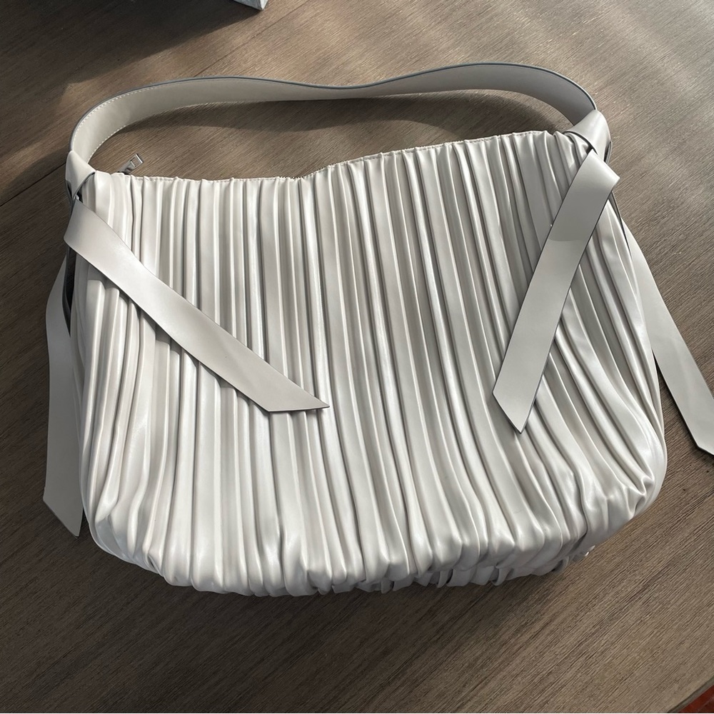 A new day Taupe Pleated Large Hobo Bag
